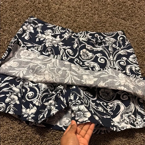 Villager White and Blue Patterned Skirt - Picture 8 of 8